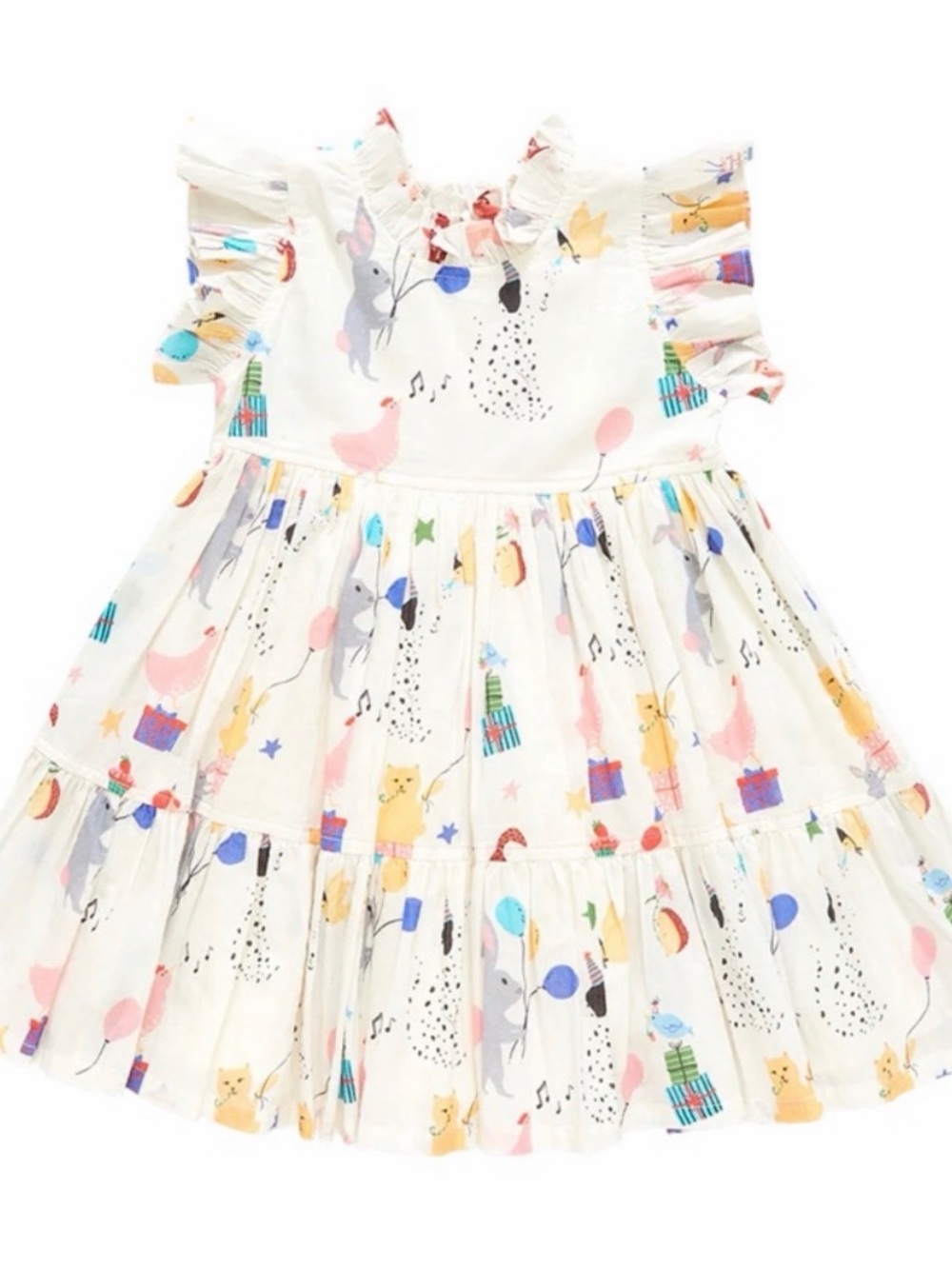 Pink Chicken Cream Multicolor Party Animal Print Dress - Picture 4 of 4